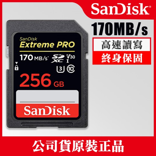 【補貨中11204】群光公司貨 256GB 170MB/s 終身保固 Extreme PRO SDXC SD  記憶卡 屮Z1